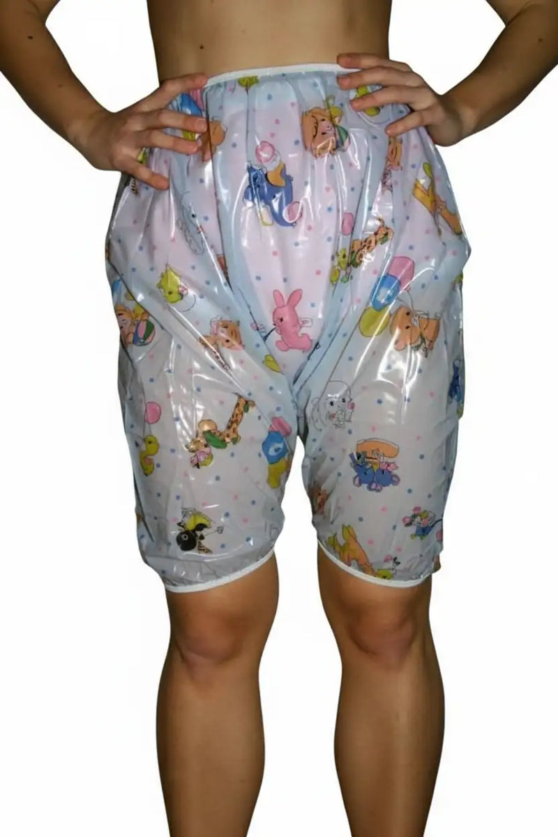 PVC Adult Baby Knee length PVC Cycling Pants For Incontinence Blue C pvc-adult-baby-knee-length-pvc-cycling-pants-for-incontinence-blue-c