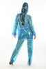 Unisex PVC Regenanzug zweiteilig blau glasklar 