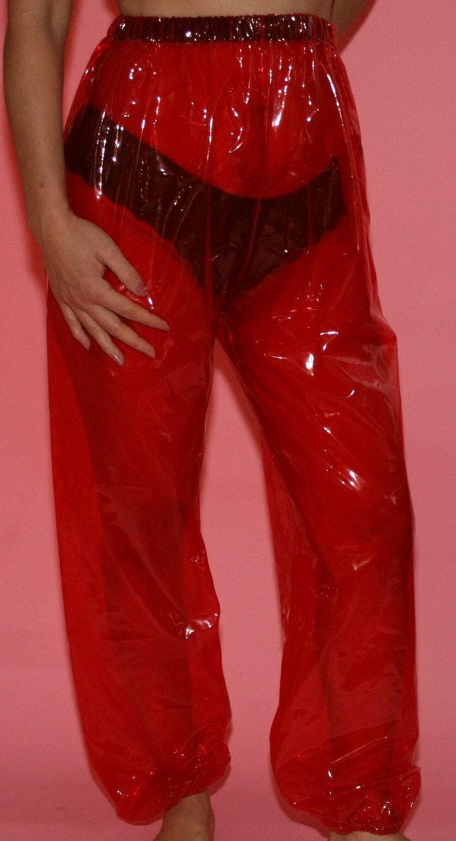 PVC sweatpants rain pants black crystal clear - in stock