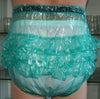 PVC Windelhose Gummihose mit Rüschen für das adult baby (PW501) grün transparent