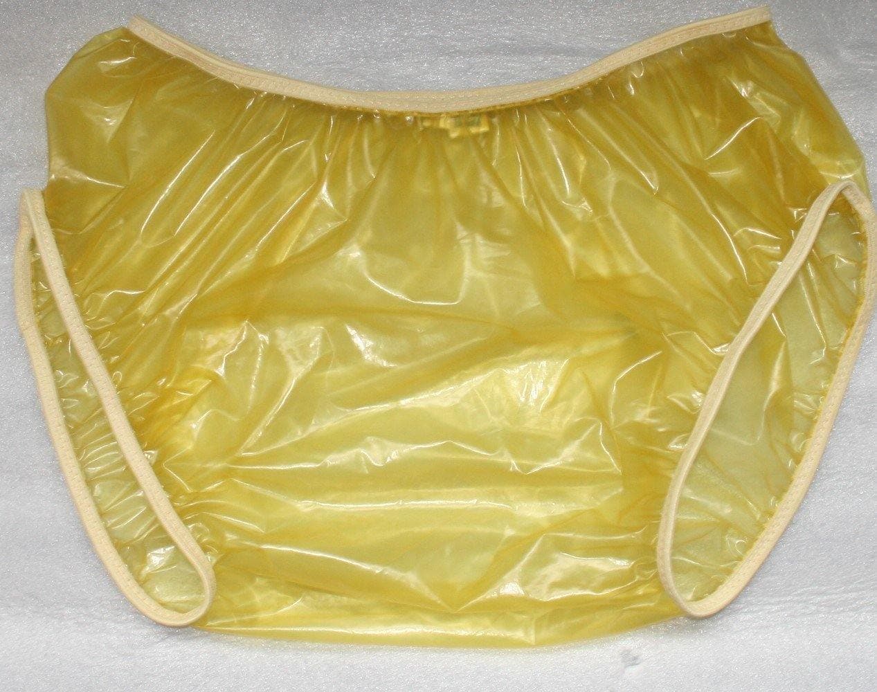 Unisex Schlüpfer Euroflex Gummi-PVC gelb transparent - auf Lager - Plastikwäsche zum Verlieben
