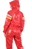 PVC Schwitz Sauna Anzug 2-teilig mit Kapuze rot glänzend