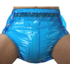 PVC Knöpfer-Windelhose Gummihose adult baby Inkontinenz blau transparent