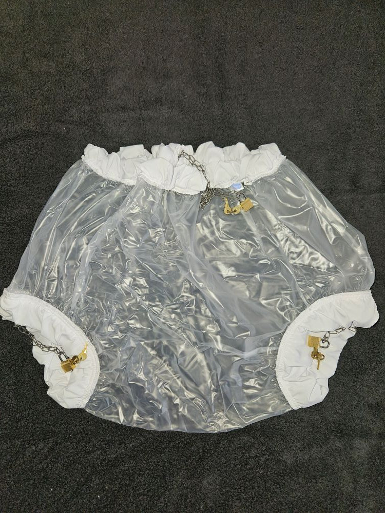 3-fach abschließbare PVC Windelhose Gummihose transparent