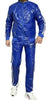 PVC Nylon Glanznylon Jacke blau mit weißen Streifen - auf Lager