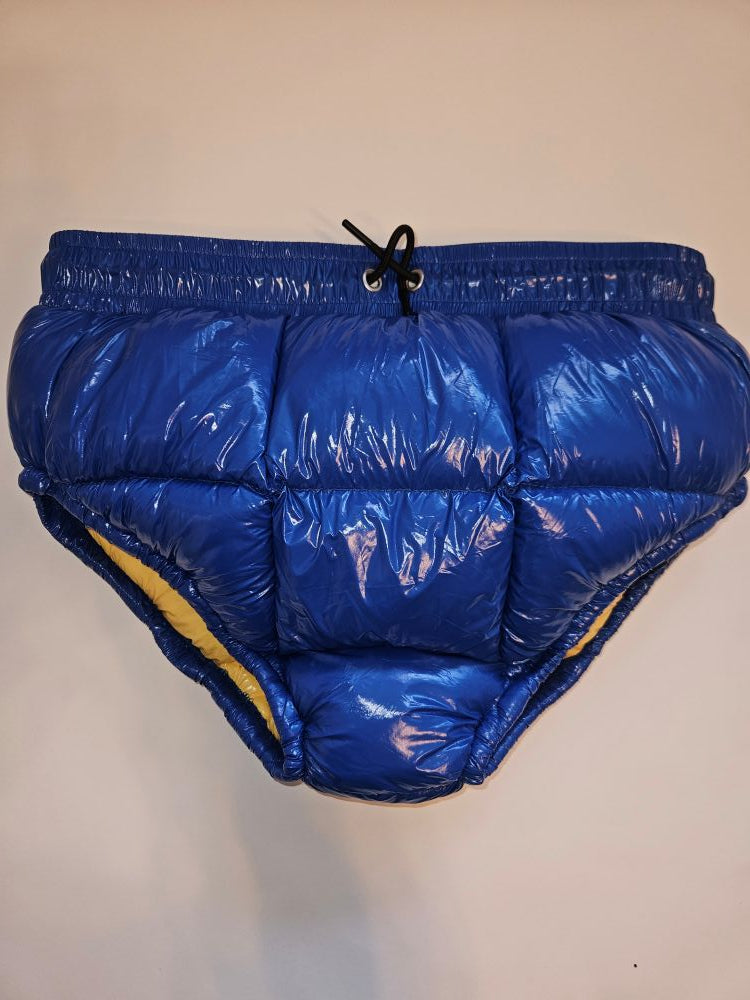 PVC glossy nylon panties, padded
