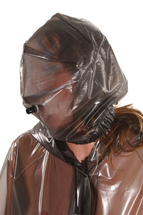 PVC Haube Maske schwarz transparent (HO29)