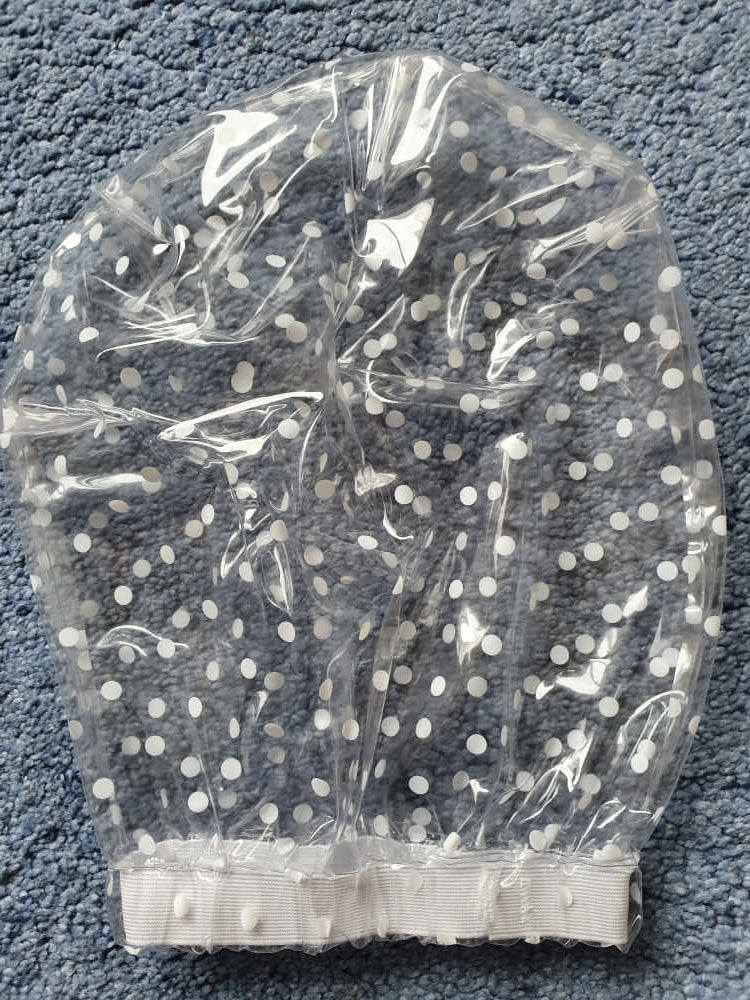 PVC Haube Maske ohne Atemlöcher glasklar transparent Punkte (HO11) - auf Lager