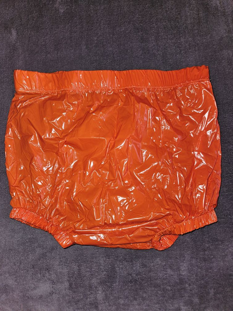 PVC Schlüpfer Hot Pants Nylon Glanznylon orange Gr. L  - auf Lager