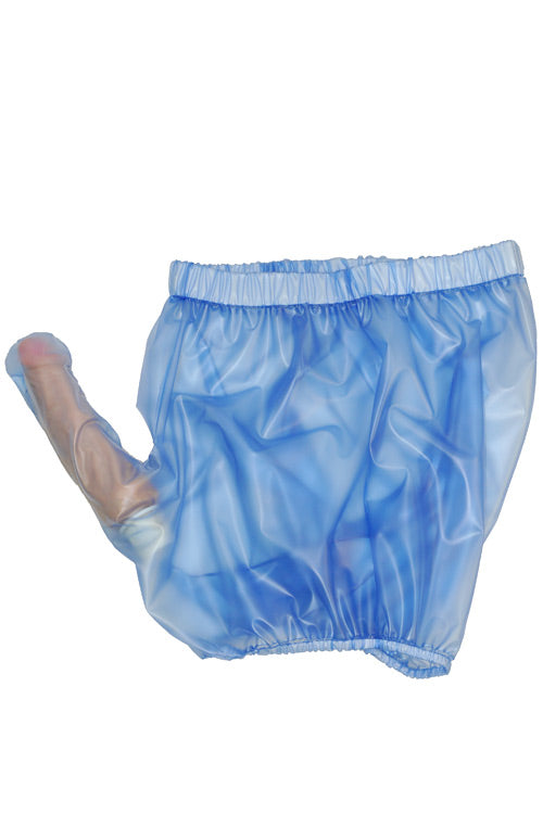 Herren Schlüpfer mit Außen-Penishülle blau glasklar (PA45) Gr. 2XL - auf Lager