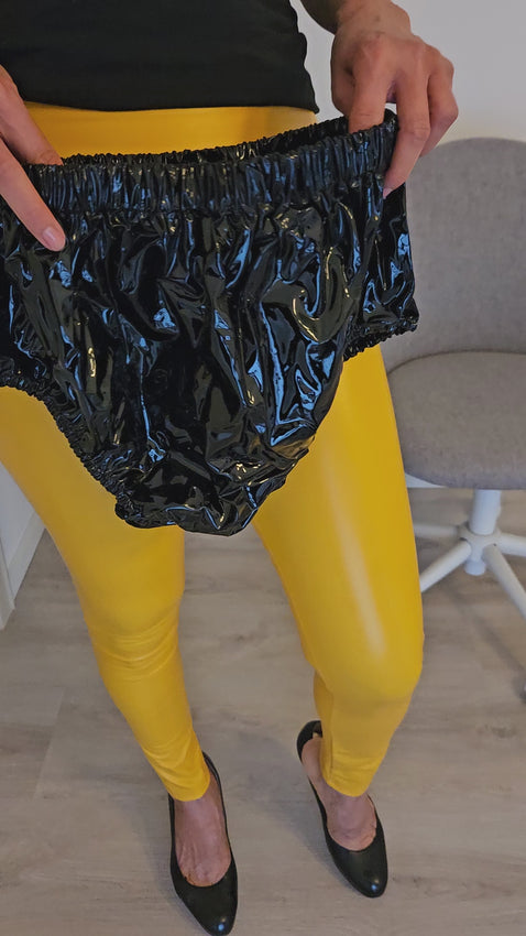 PVC Schlüpfer Gummihose schwarz glänzend