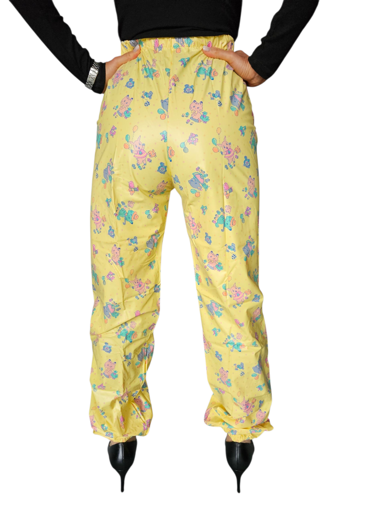 PVC Jogginghose Regenhose  gelb Kindermotiv