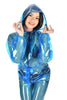 Unisex PVC Ganzanzug Regenanzug blau glasklar