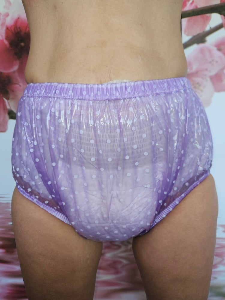 PVC Windelhose Gummihose violett Polka Dots