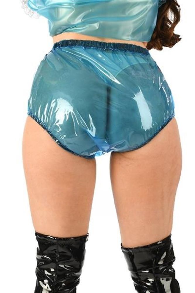 Herren Schlüpfer mit Außen-Penishülle blau glasklar (PA45) Gr. 2XL - auf Lager