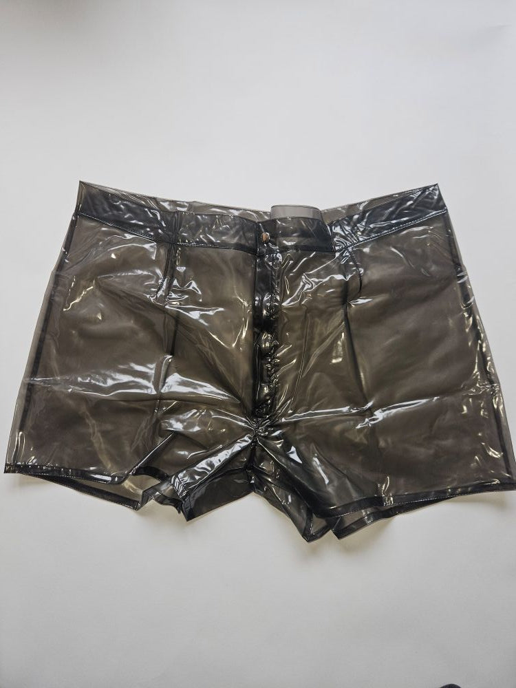PVC Hotpants heißes Höschen (PW402) schwarz transparent - auf Lager
