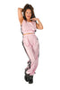 PVC Crop Top rosa mit weißen Streifen