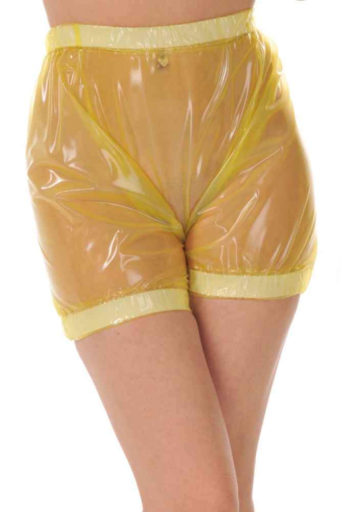 Komfort PVC Höschen Schlüpfer für Damen gelb transparent