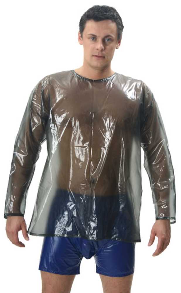 PVC long sleeve shirt with back zip (PW307) – Plastikwäsche zum Verlieben