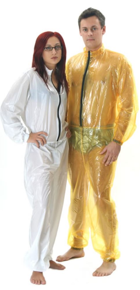 PVC Overall Ganzanzug mit Reißverschluss PW130  gelb transparent