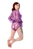 Adult Baby PVC Spielbody Unisex  violett glasklar