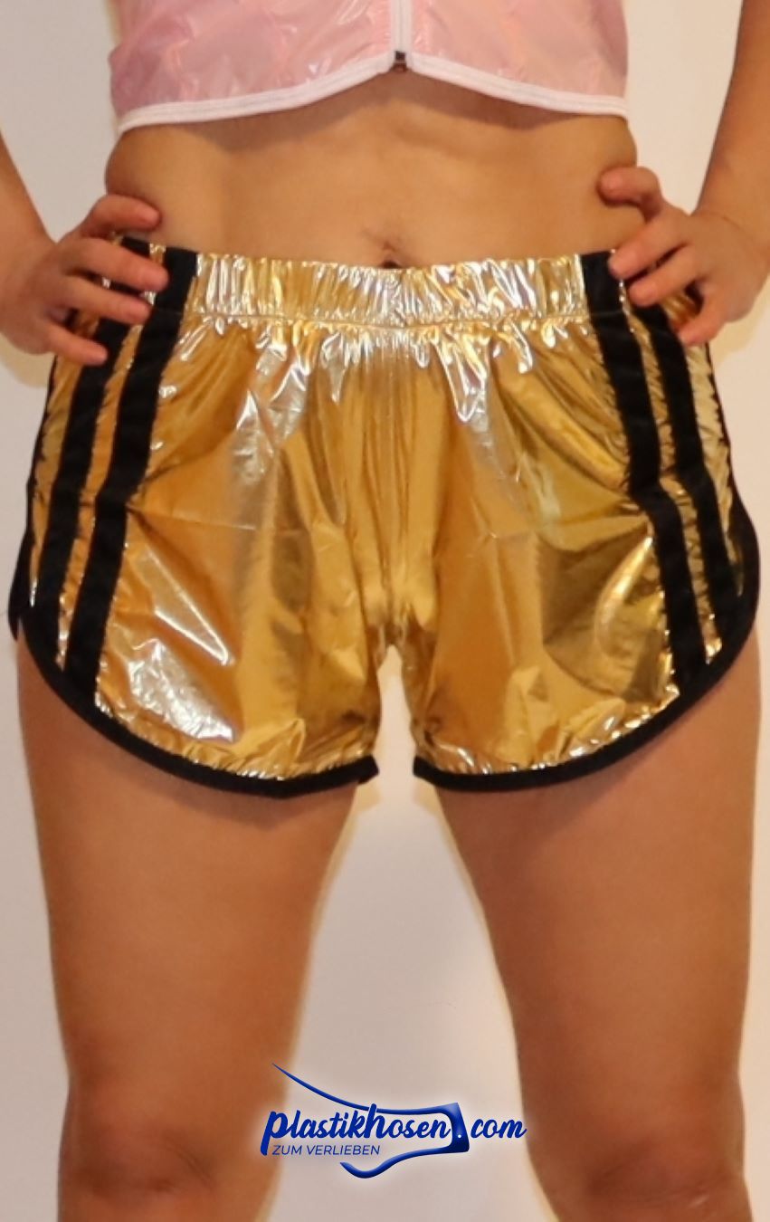 PVC Glanznylon Nylon Shorts Hot Pants gold