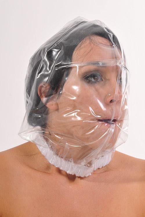 PVC Haube Maske ohne Atemlöcher (HO23) - Plastikwäsche zum Verlieben