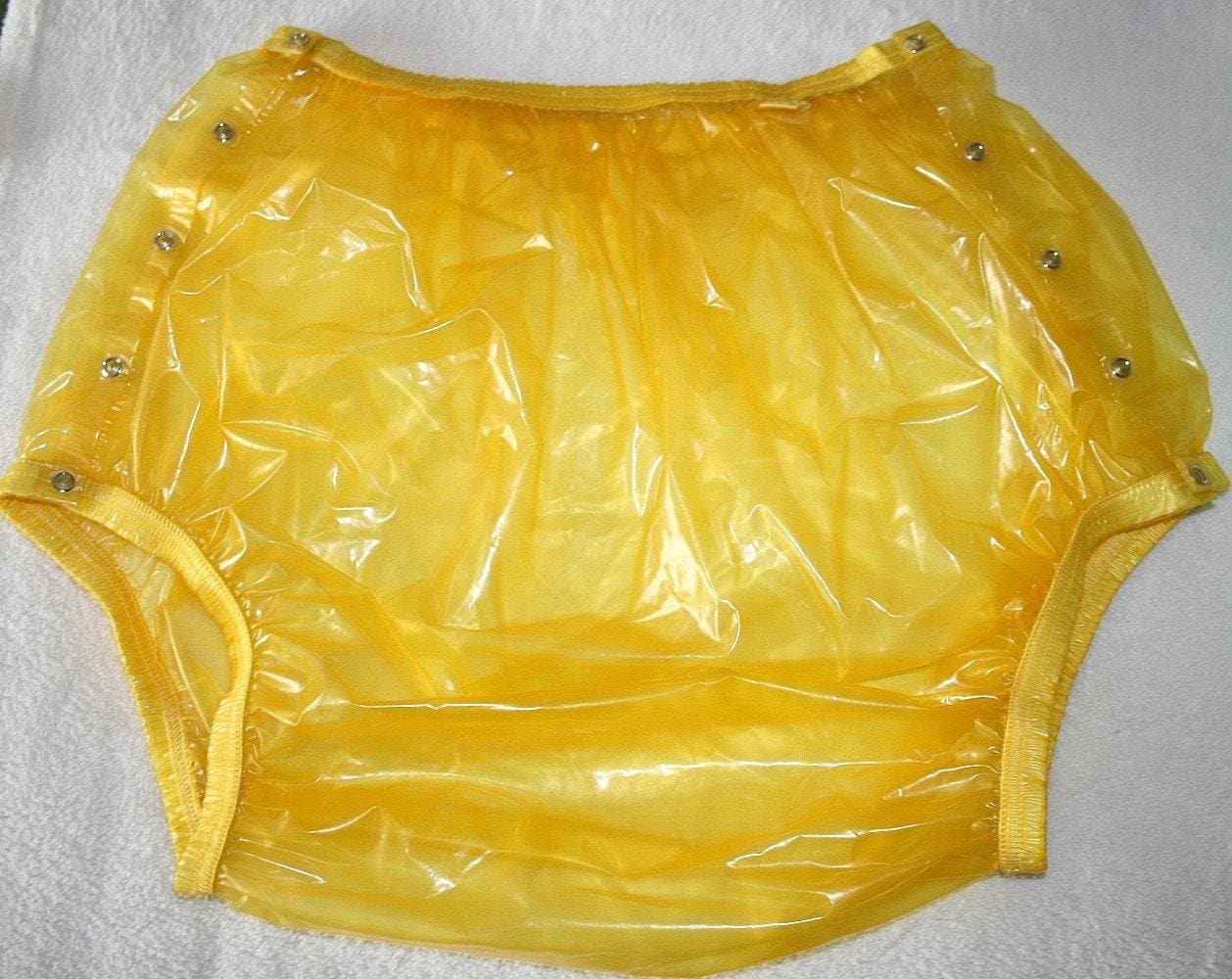 Komfort Knöpfer Windelhose Euroflex Gummi-PVC gelb transparent