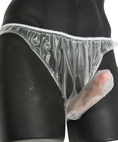 PVC Herren G-String Schlpfer mit Auen-Penishlle (PA97) Plastikwsche zum Verlieben PVC Herren G-String Schlpfer mit Auen-Penishlle (PA97) Plastikwsche zum Verlieben