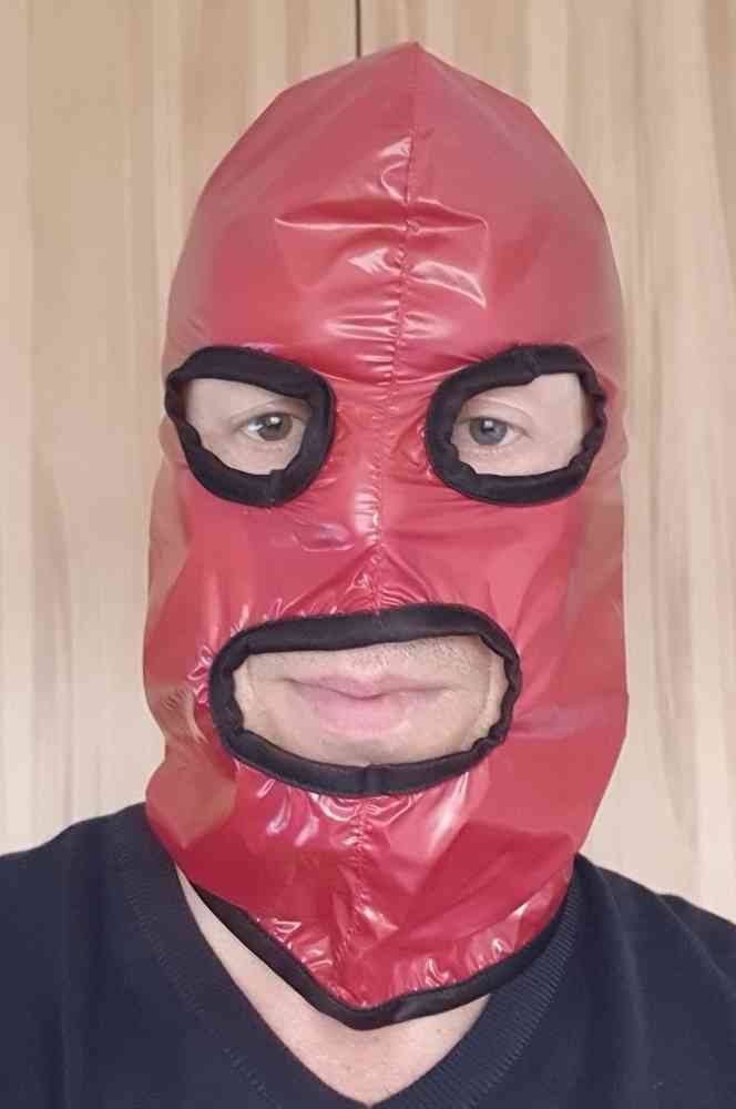 PVC Glanznylon Maske rot 50cm - auf Lager