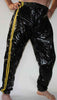 pvc jogginghose schwarz gelbe streifen