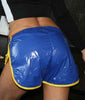 PVC Shorts Hot Pants blau