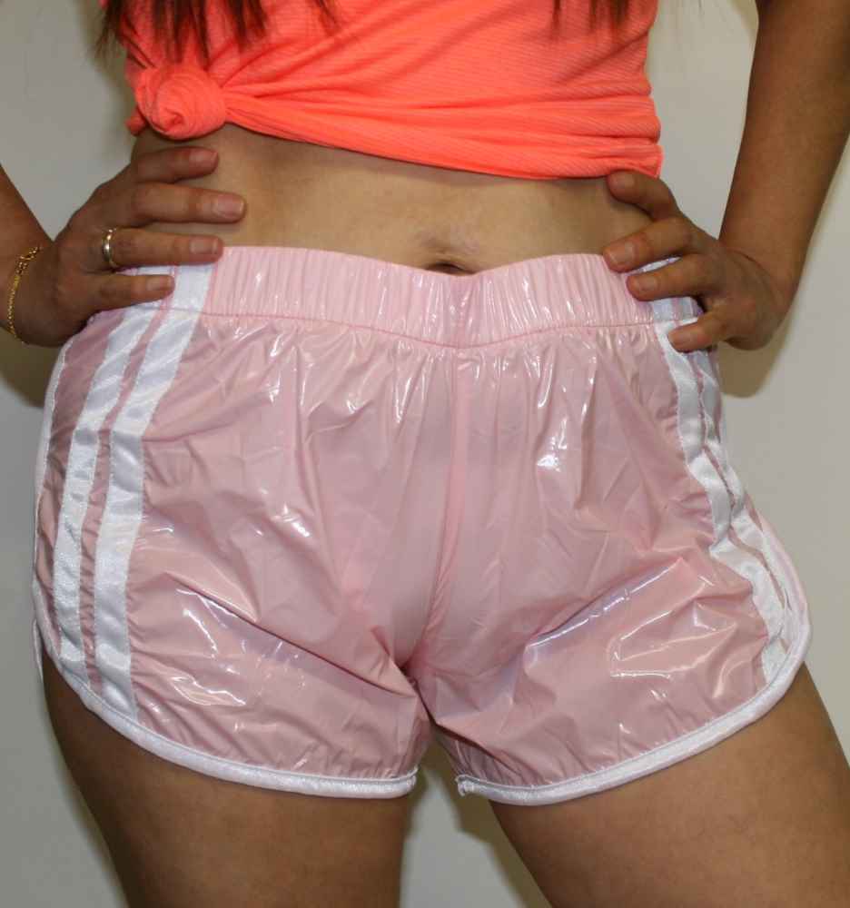 PVC nylon glossy nylon shorts hot pants (wide leg cut) - many colors