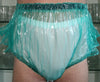 PVC Windelhose Gummihose mit Rüschen für das adult baby (PW501) grün transparent