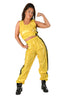 Laden Sie das Bild in den Galerie-Viewer, PVC Jogging Hose mit Streifen Regenhose gelb