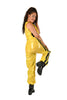 Laden Sie das Bild in den Galerie-Viewer, PVC Jogginghose Regenhose gelb mit Streifen