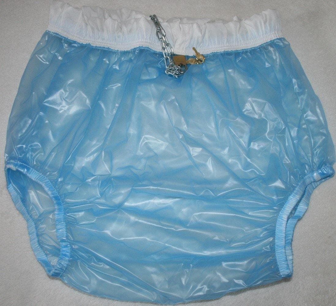 PVC Knöpfer Windelhose Gummihose adult baby (PA59) blau transparent - –  Plastikwäsche zum Verlieben
